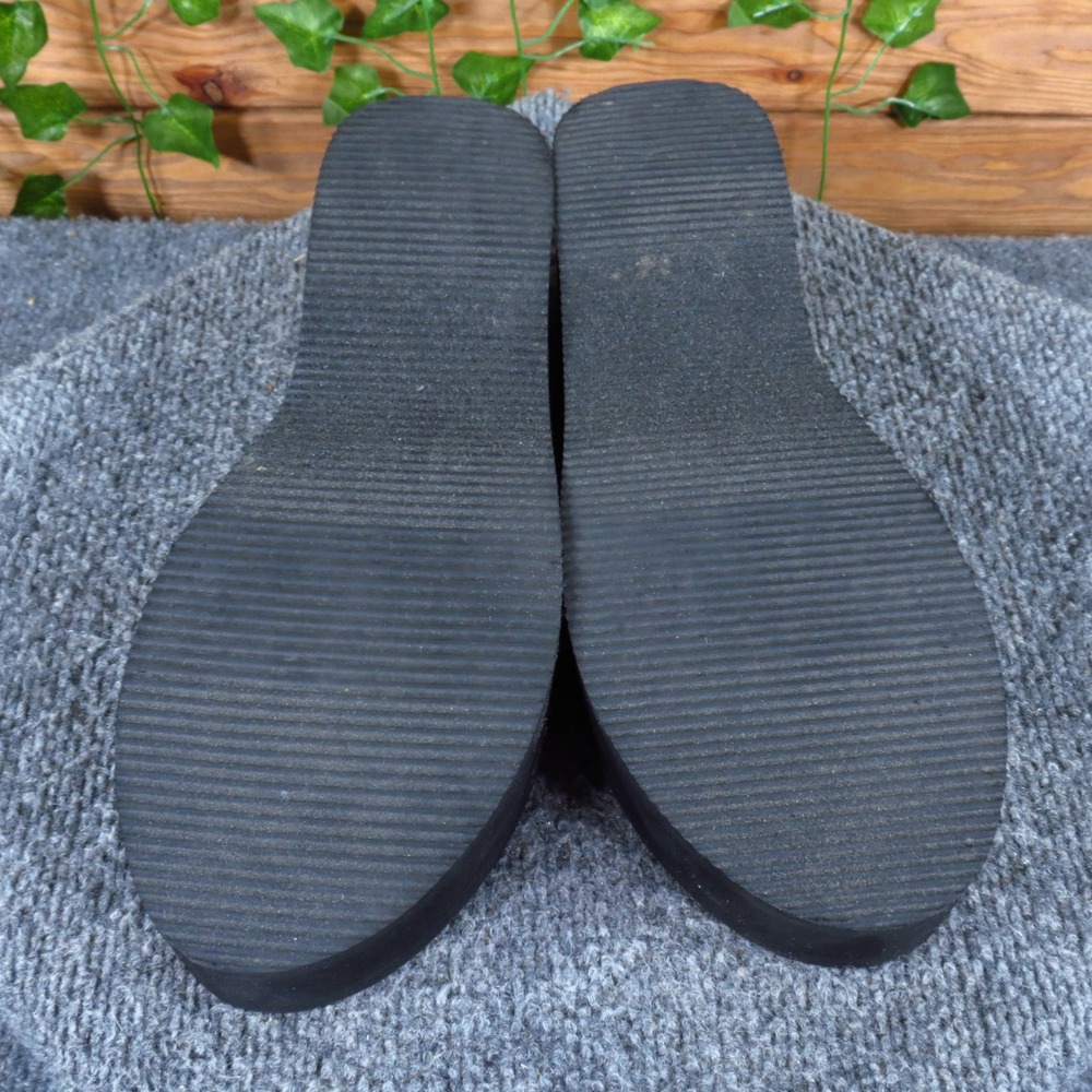 No Boundaries NOBO Women Platform Thong Sandal Sz 11 Summer Wedge Black Textile - Picture 8 of 8